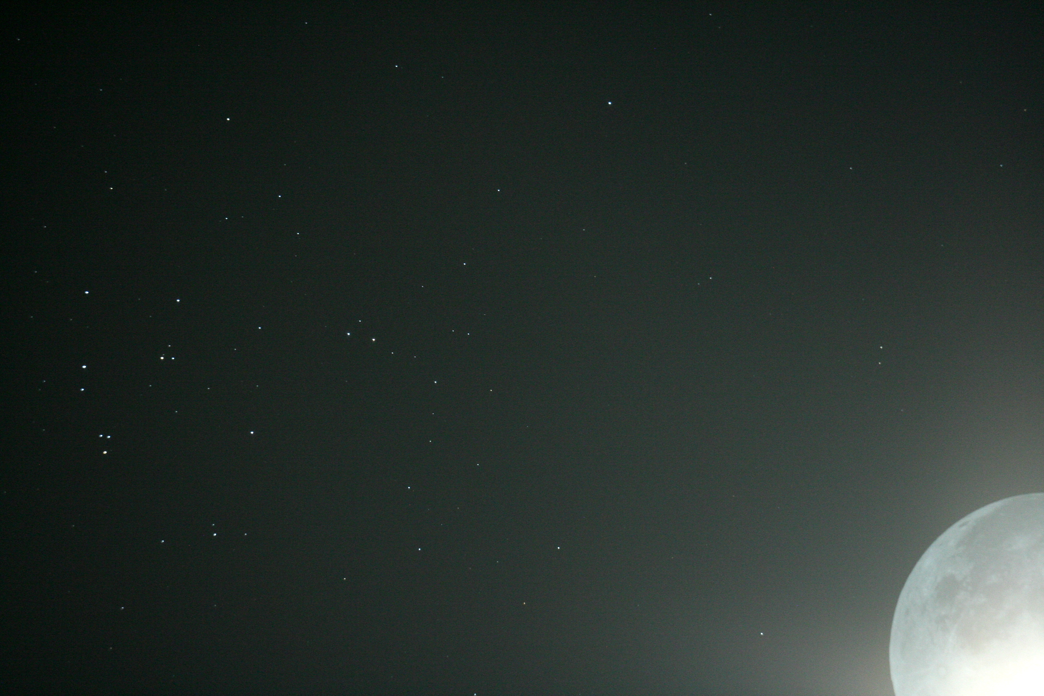 Moon and M44 cluster